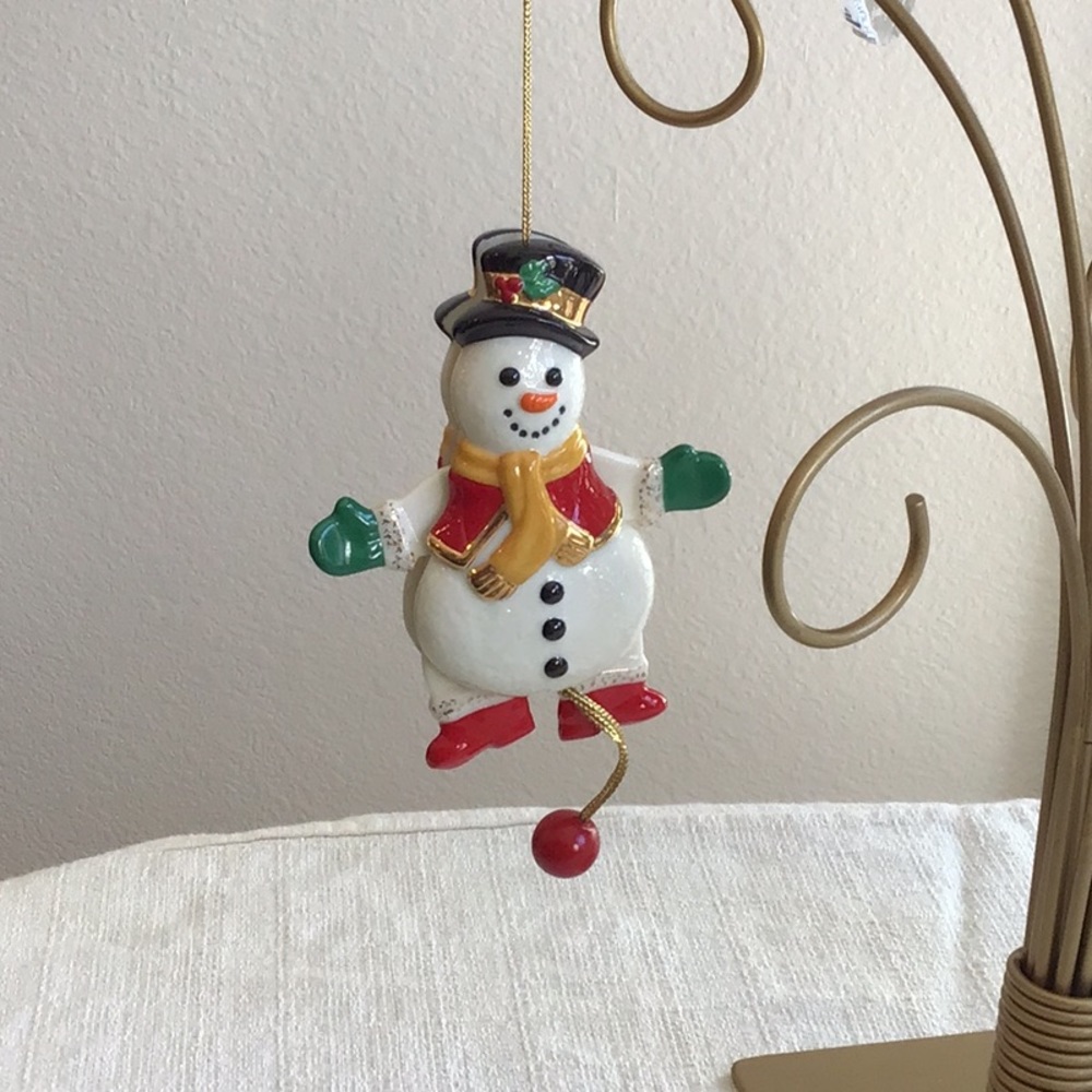 Lenox Movers and Shakers Snowman Christmas Ornament.